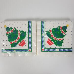Vintage Gibson Greetings 3-ply Luncheon Napkins Christmas Tree 2 packs NEW